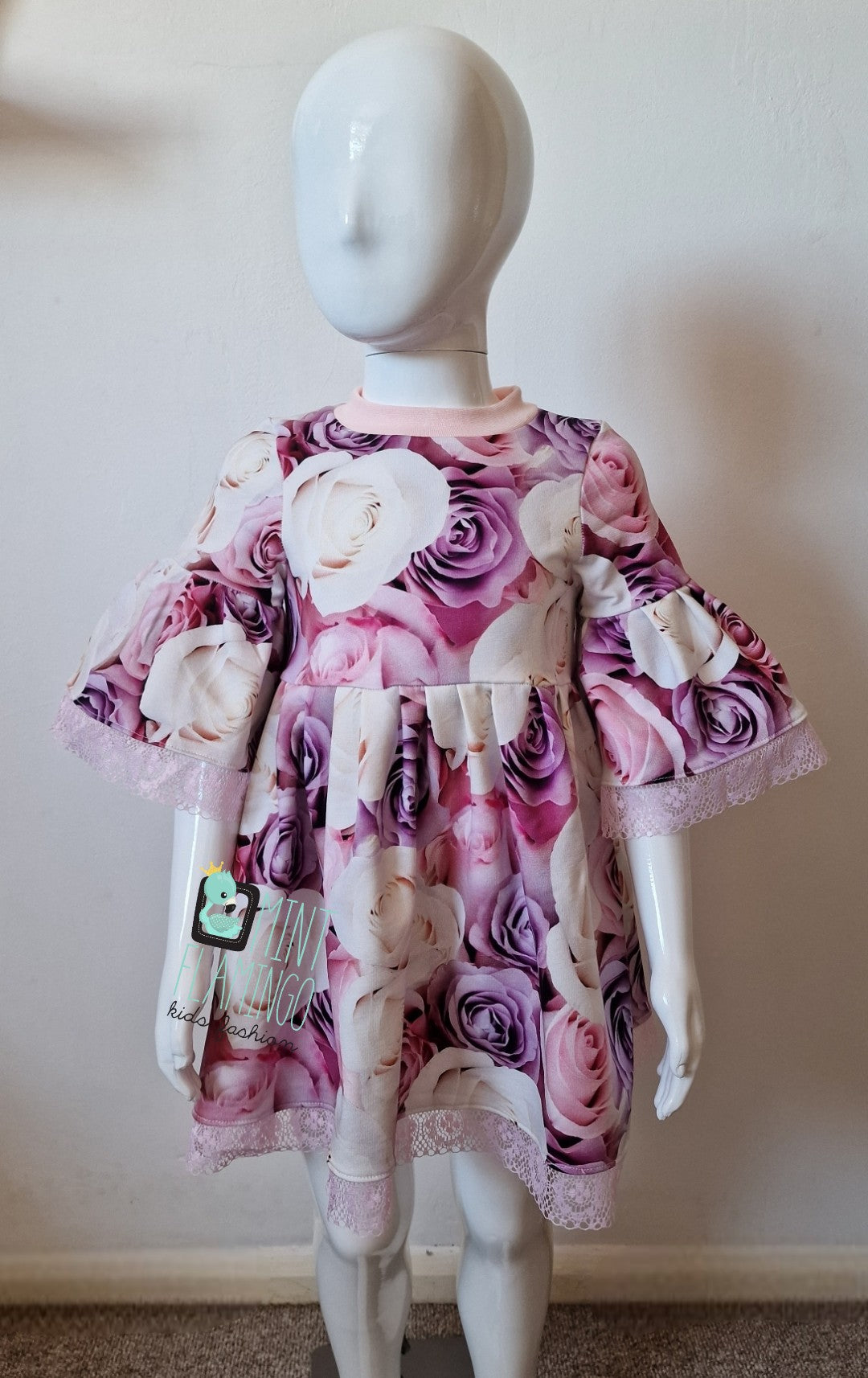 Dress Gloria pink flowers